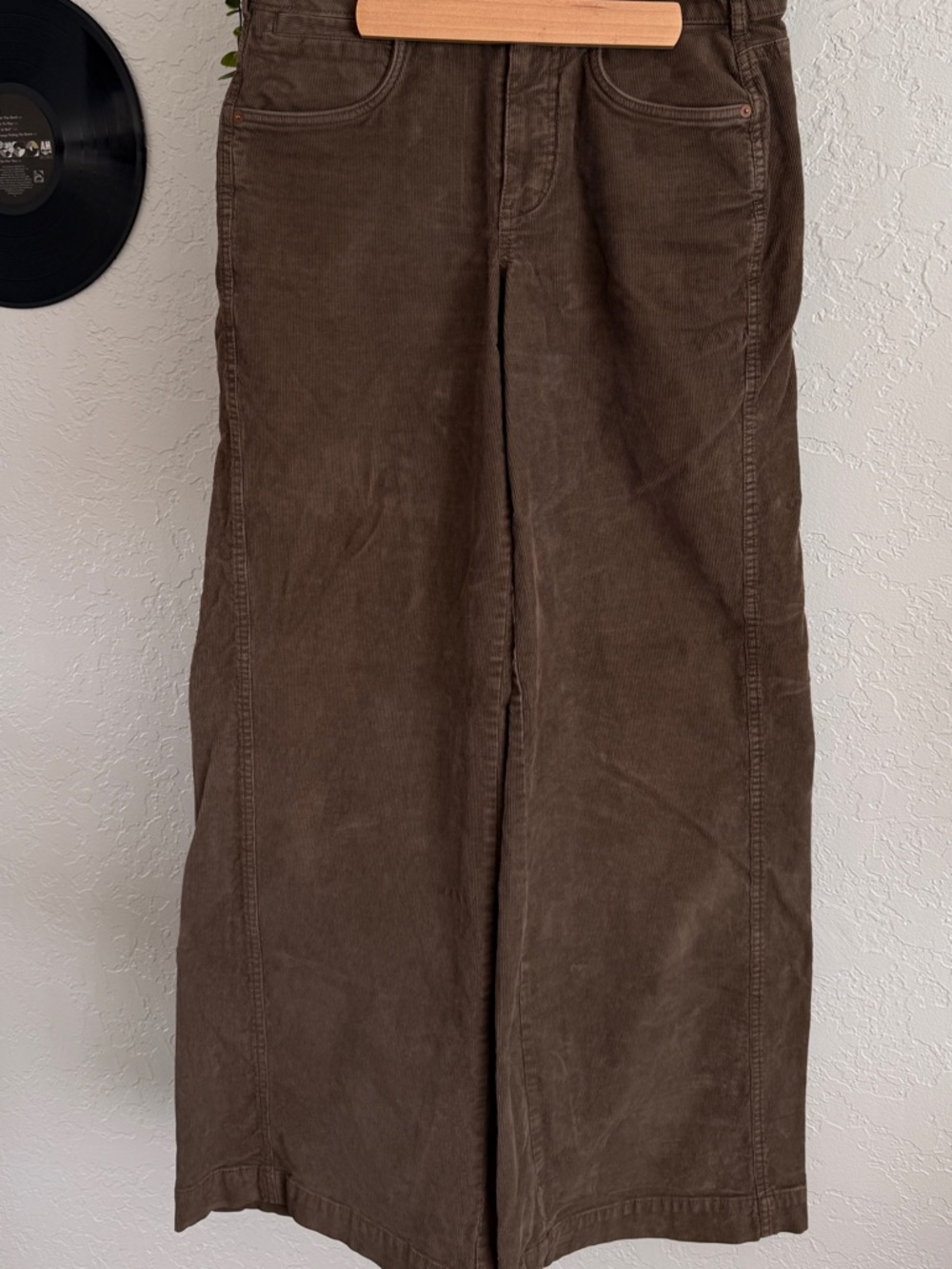 Pilcro Low-Rise Green Corduroy Pants